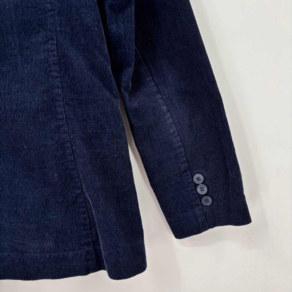 Vintage Corduroy Blazer Women Navy Blue Jacket Preppy Academia Classic Japan - Picture 8 of 15